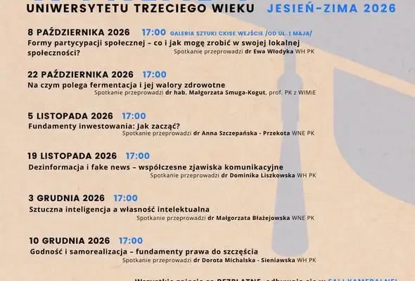 Uniwersytet Trzeciego Wieku w Białogardzie wznawia wykłady