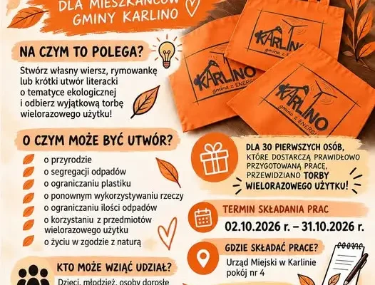 Torba za wiersz – ekologiczny konkurs dla mieszkańców Gminy Karlino