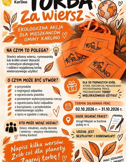 Torba za wiersz – ekologiczny konkurs dla mieszkańców Gminy Karlino